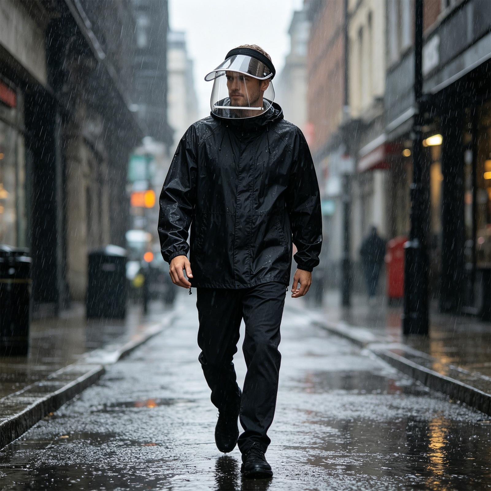 Cycling Commute Rain - Rainproof Face Shield Clear With Elastic