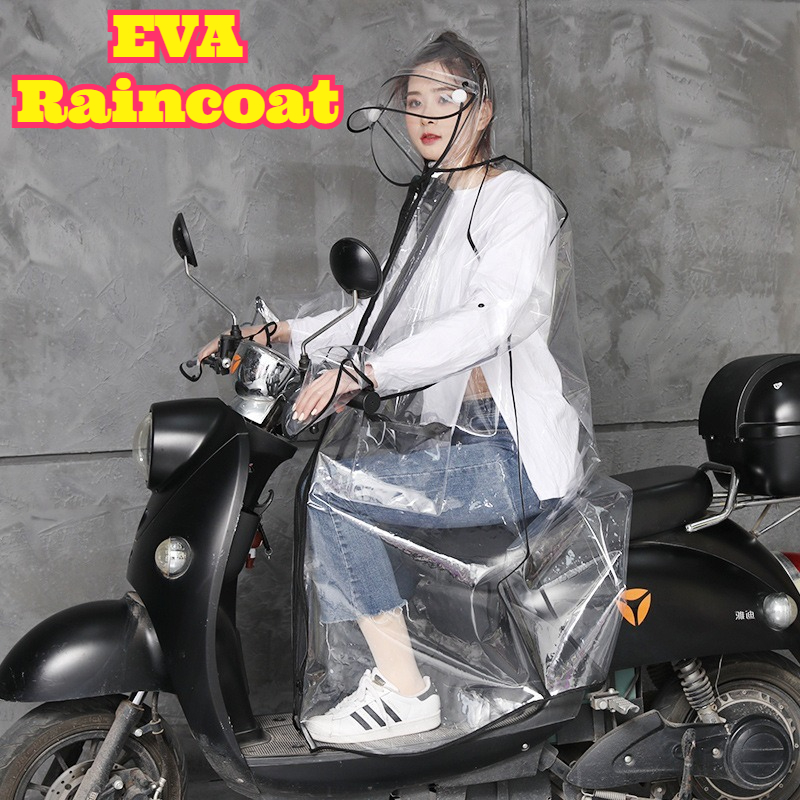 Transparent EVA Rain Poncho Ho - مراجعة Cycling Commute Rain وسعره