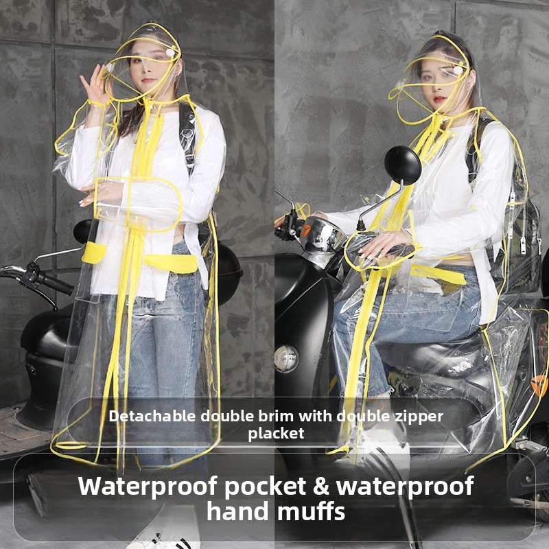 Transparent EVA Rain Poncho Ho - مراجعة Cycling Commute Rain وسعره