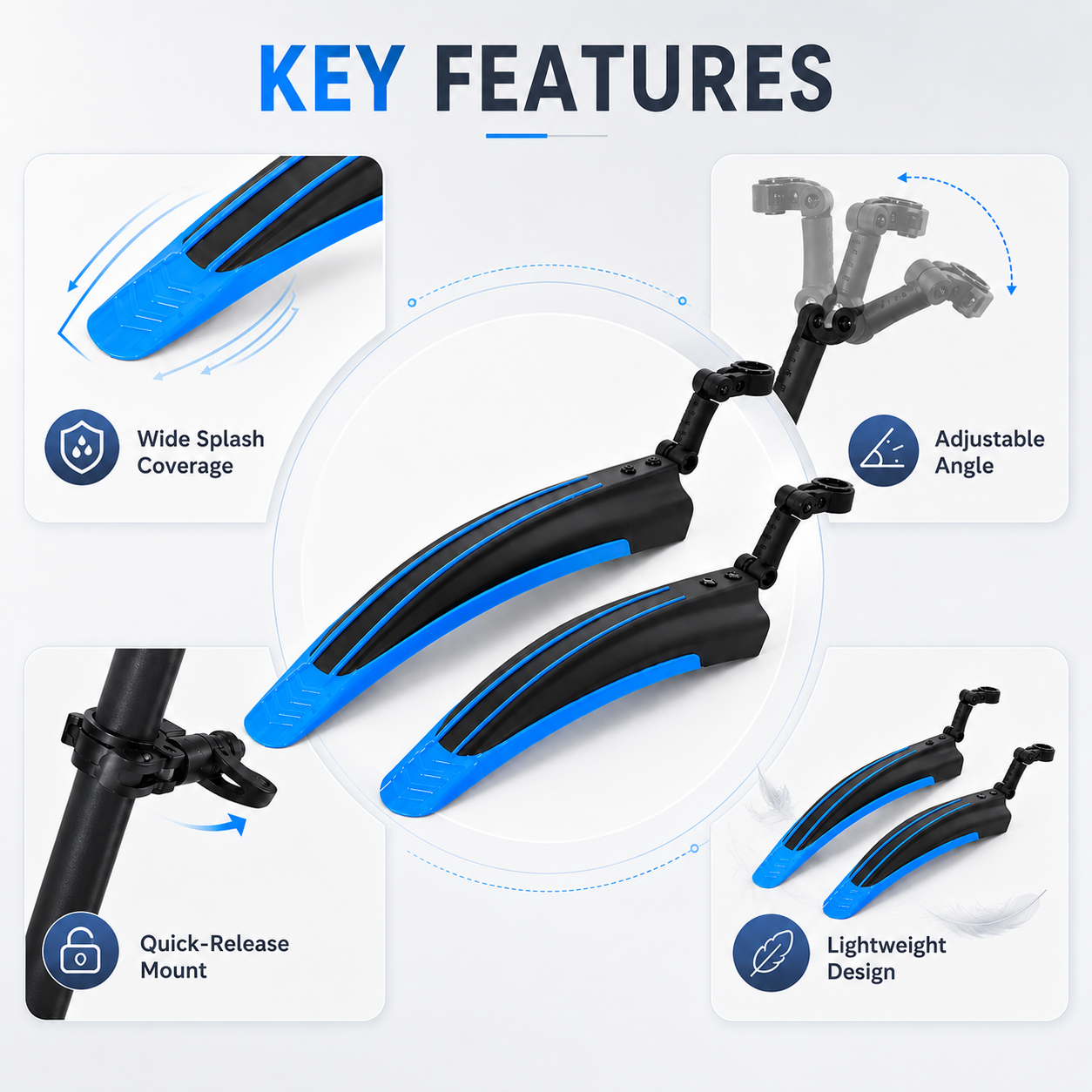 PINMOAP 2PCS Bicycle Mudguard  - مراجعة Cycling Commute Rain وسعره