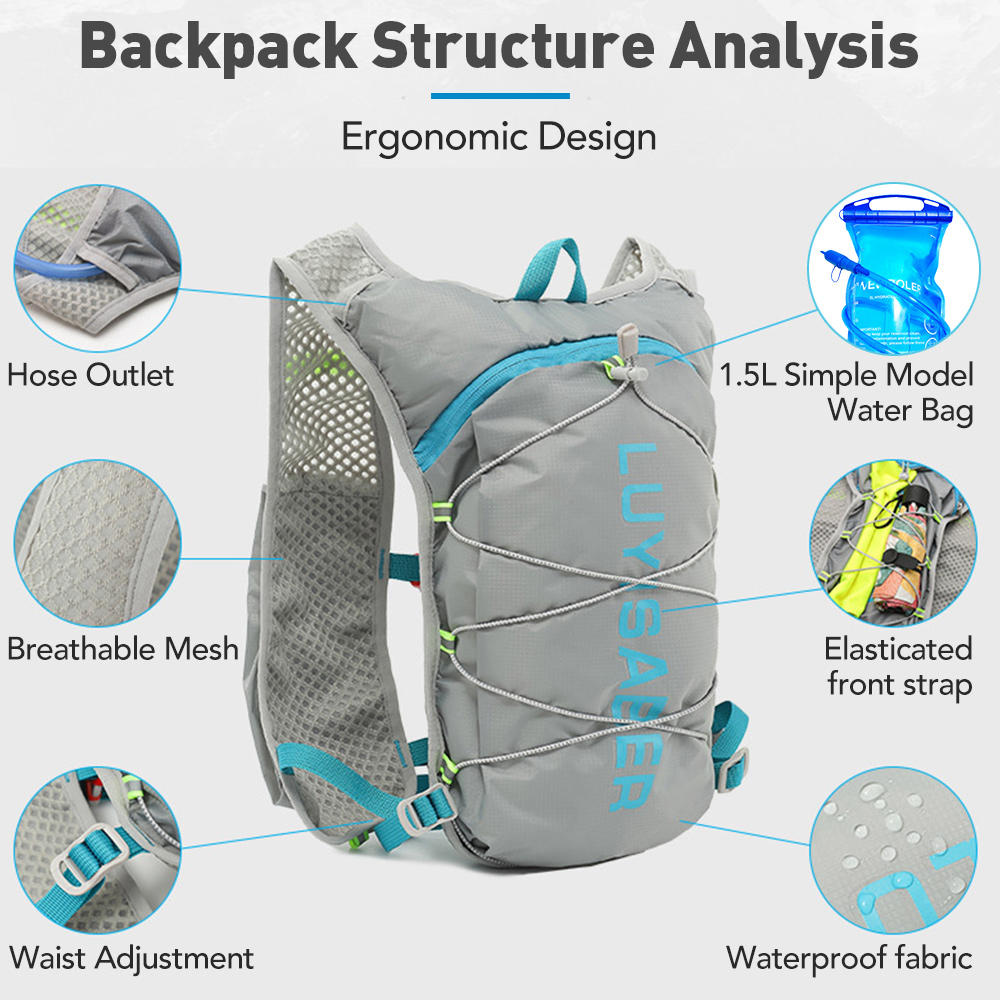 5L Ultra-light Hydration Vest  - مراجعة Cycling Commuter Backpack Waterproof وسعره