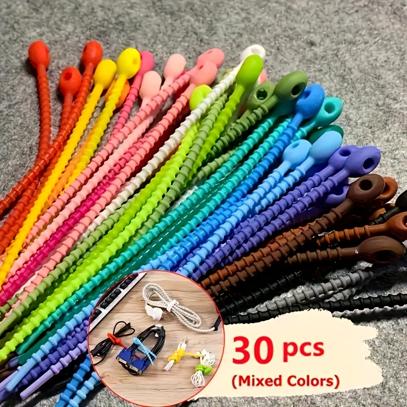 Silicone Cable Ties, 30PCS Reu - مراجعة Cable Lock Flexible وسعره
