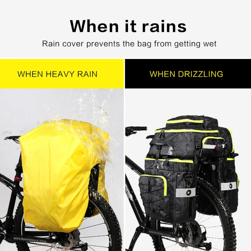 60L 3 In 1 Mountain Road Bicyc - مراجعة Panniers Waterproof Rear وسعره