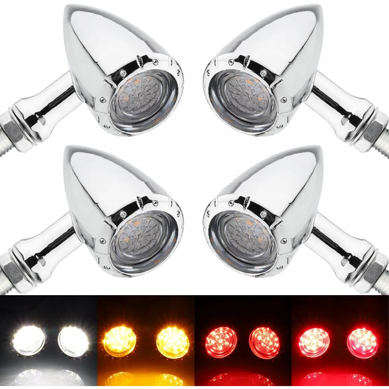 Motorcycle Bullet LED Front Re - مراجعة Bike Light Front Rear وسعره