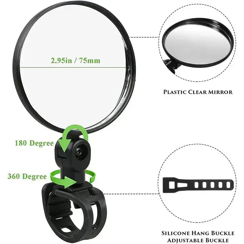 Universal Bicycle Rearview Mir - مراجعة Mirror Handlebar Convex وسعره