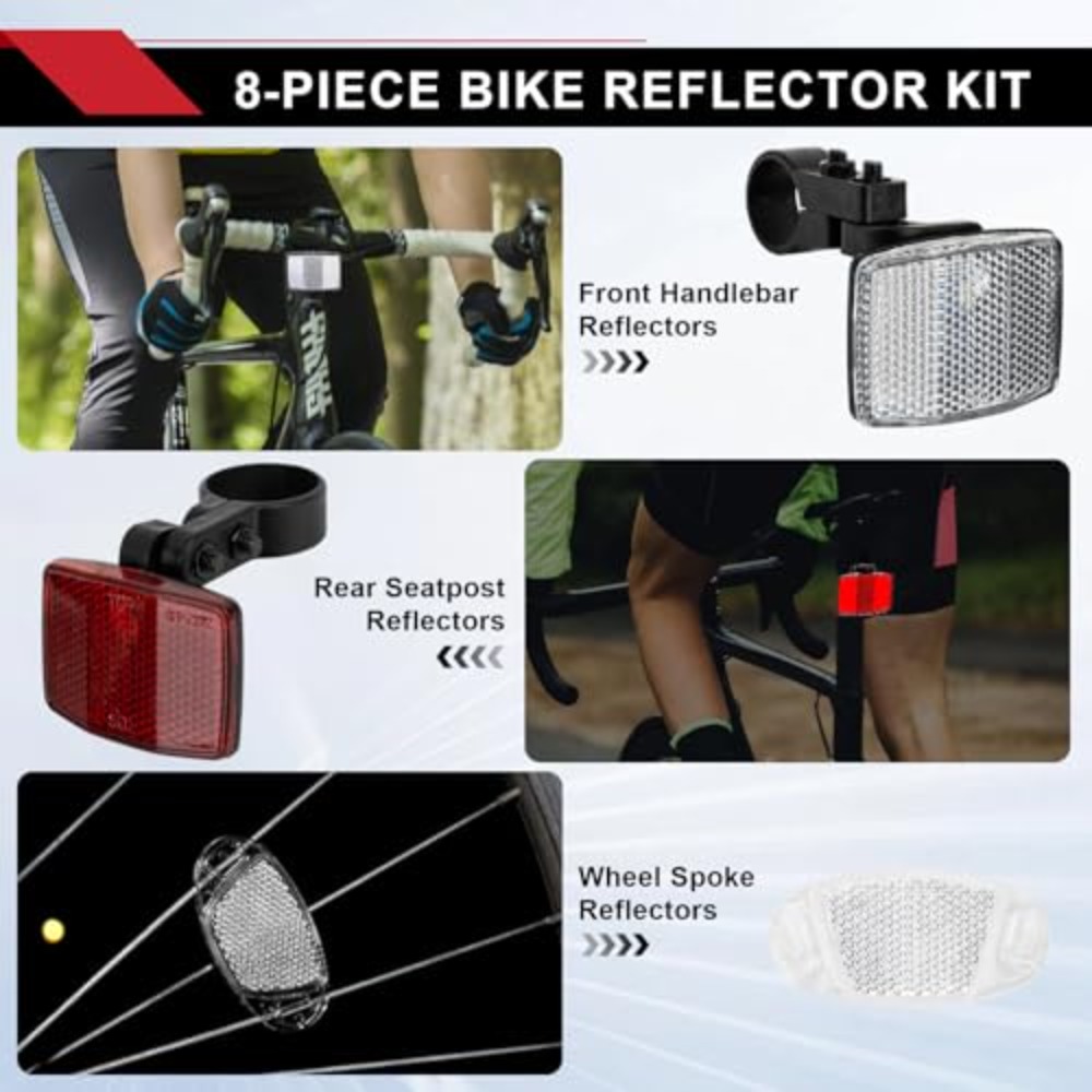 8PCS Bike Reflector Kit Night  - مراجعة Spoke Reflector Set وسعره