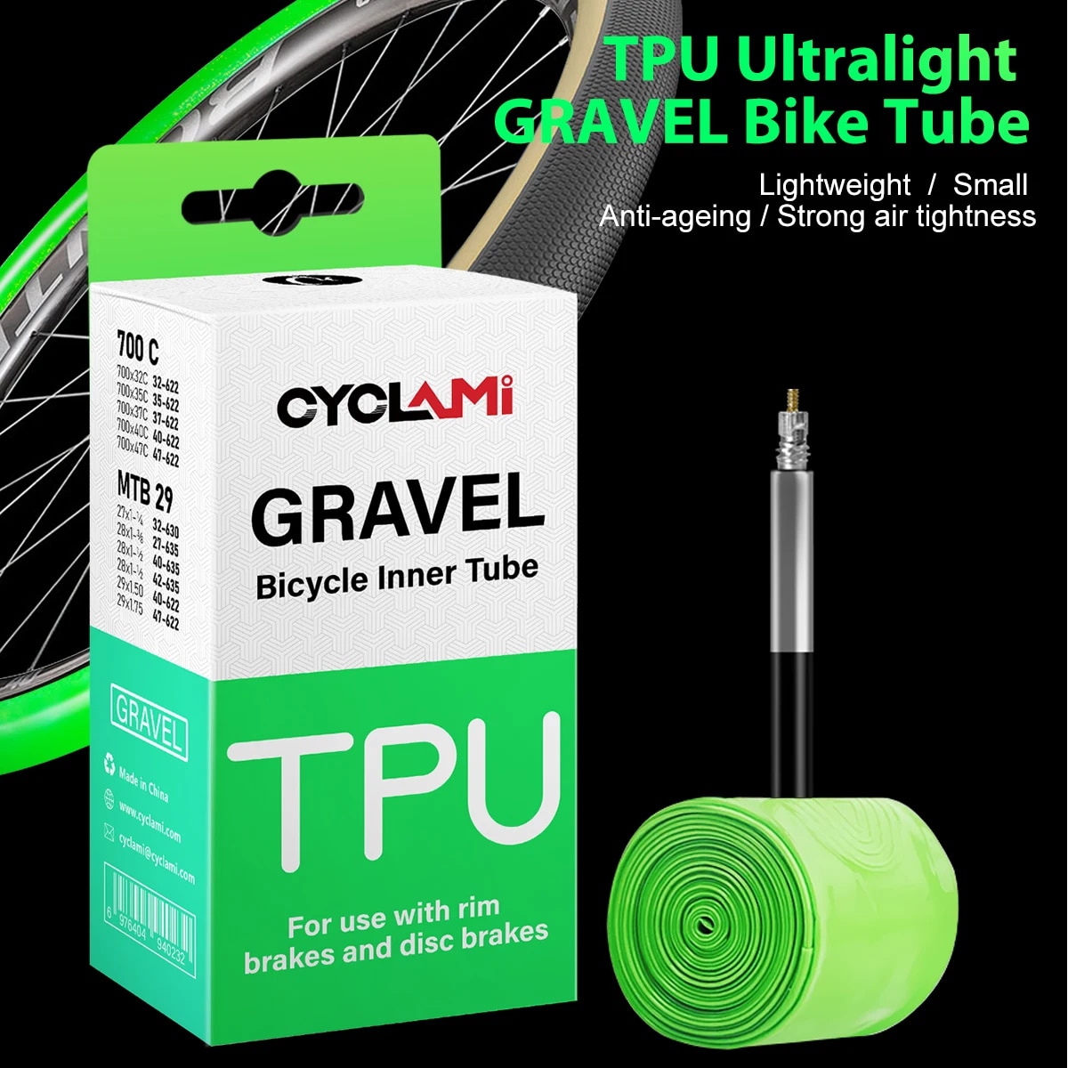 CYCLAMI Ultralight Road MTB 29 - مراجعة Inner Tube 700C وسعره