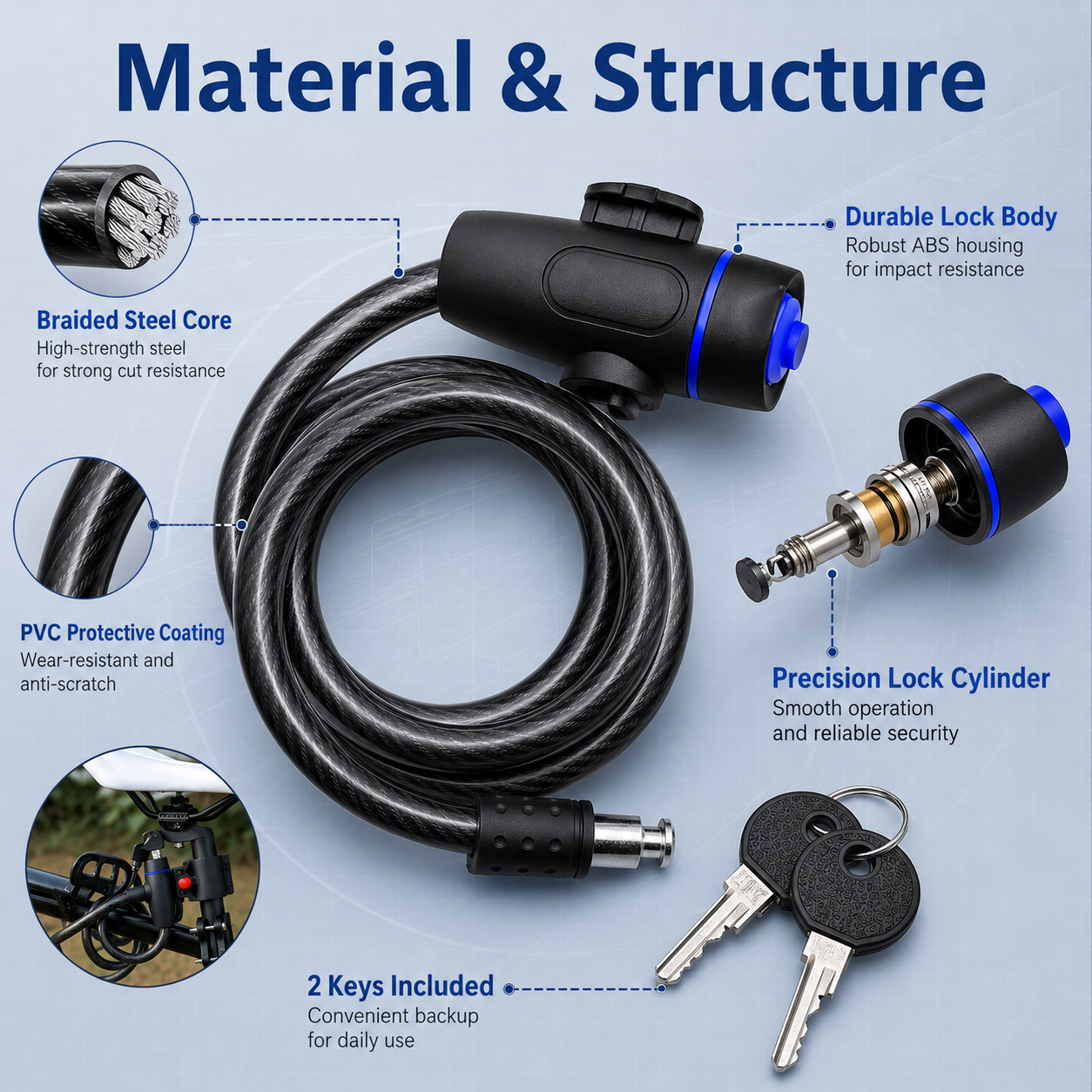 PINMOAP 1PC Universal Bike Loc - مراجعة Commuter Bike Lock وسعره