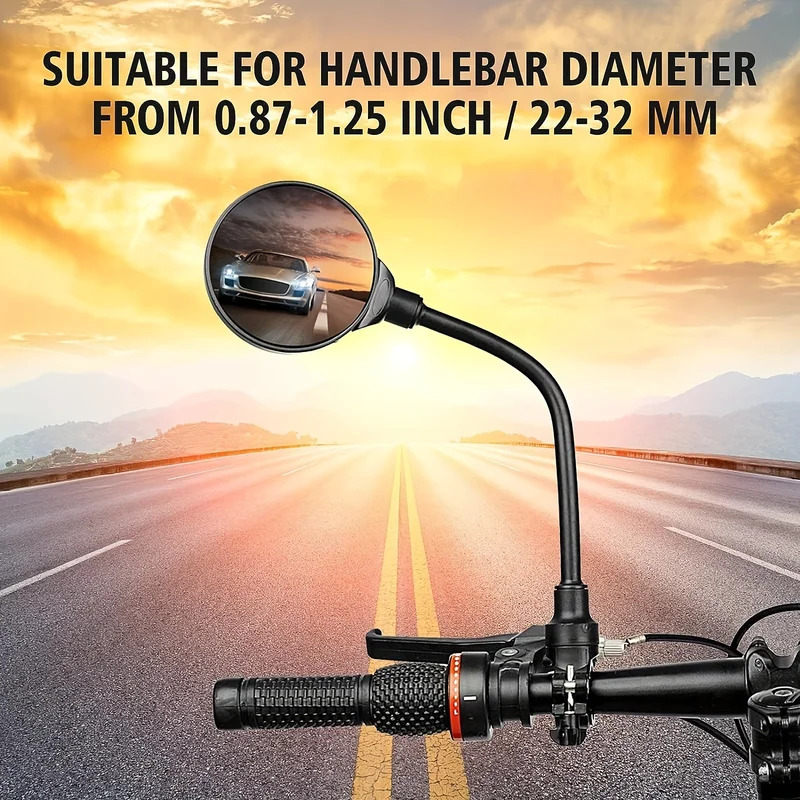 1PCS Bike Handlebar Rearview M - مراجعة Mirror Handlebar Convex وسعره
