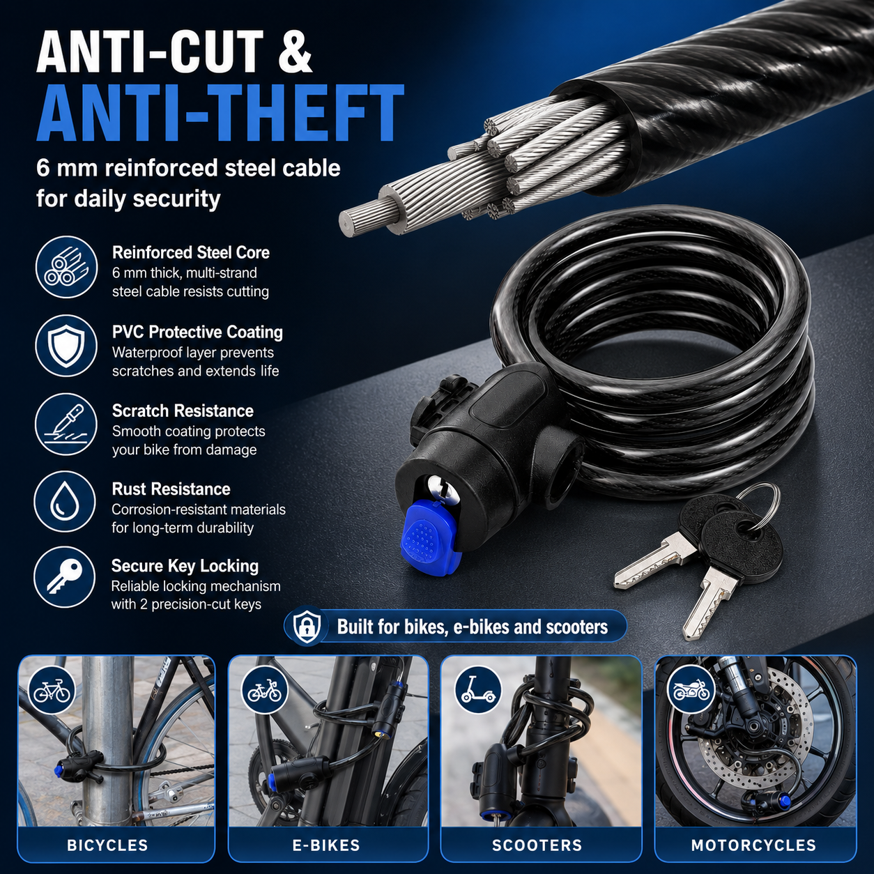 PINMOAP 1PC Bicycle Bike Lock  - مراجعة Commuter Bike Lock وسعره