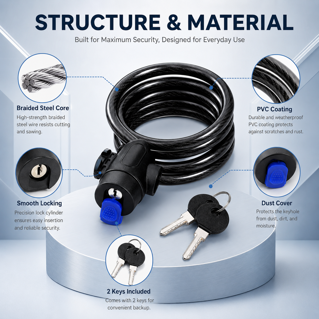 PINMOAP 1PC Bicycle Bike Lock  - مراجعة Commuter Bike Lock وسعره