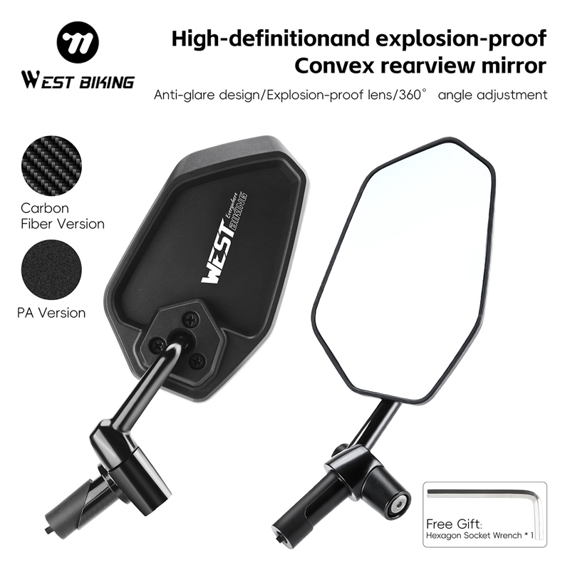 WEST BIKING HD Anti-glare Conv - مراجعة Mirror Handlebar Convex وسعره