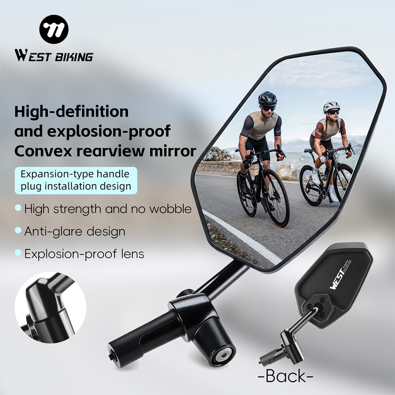 WEST BIKING HD Anti-glare Conv - مراجعة Mirror Handlebar Convex وسعره