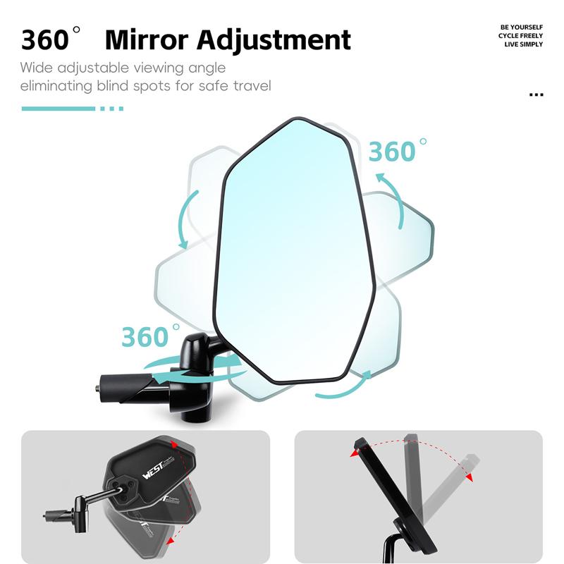 WEST BIKING HD Anti-glare Conv - مراجعة Mirror Handlebar Convex وسعره