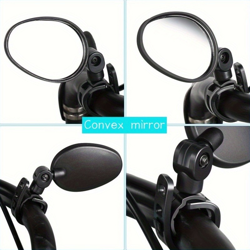 1/2PCS  Bike Mirrors, Acrylic  - مراجعة Mirror Handlebar Convex وسعره