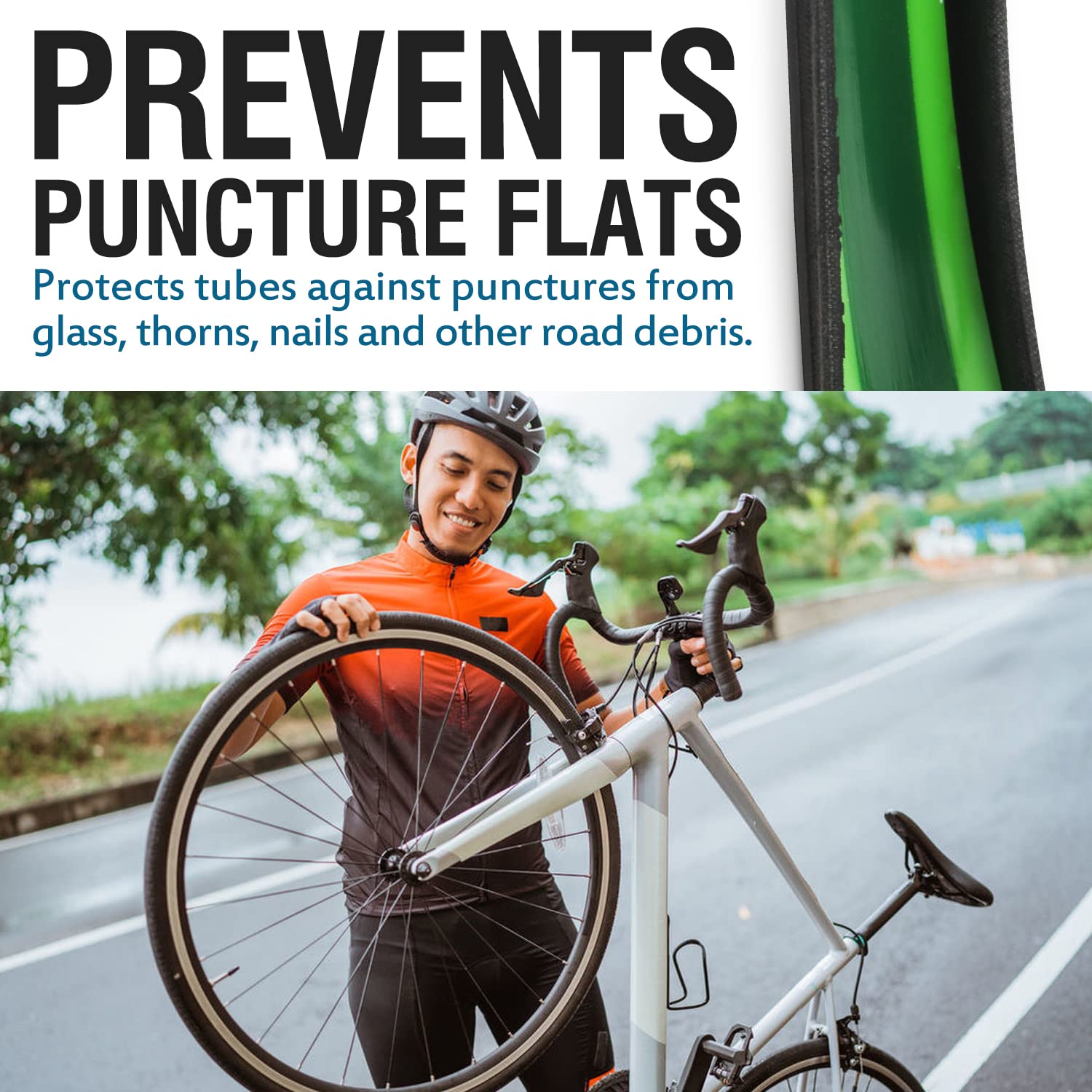 Bike Tire Liner-Help Prevent F - مراجعة Inner Tube 700C وسعره