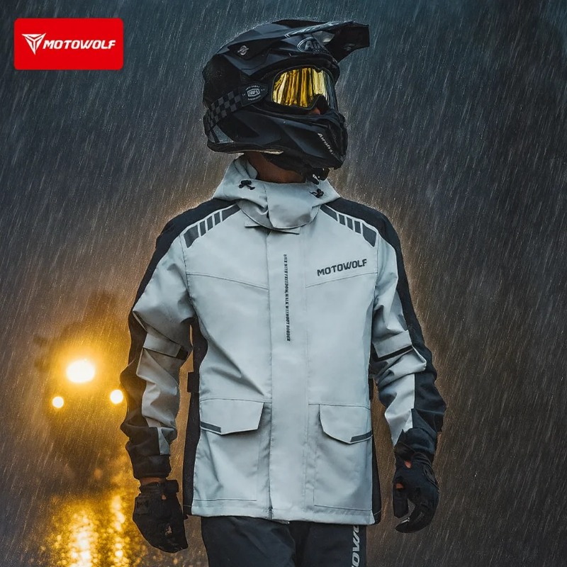 Motowolf Reflective Motorcycle - مراجعة Cycling Commuter Rain Jacket وسعره