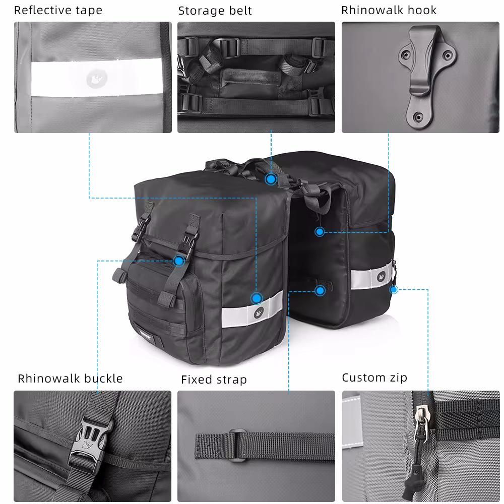 40L Bicycle Pannier Bag 2 in 1 - مراجعة Panniers Waterproof Rear وسعره