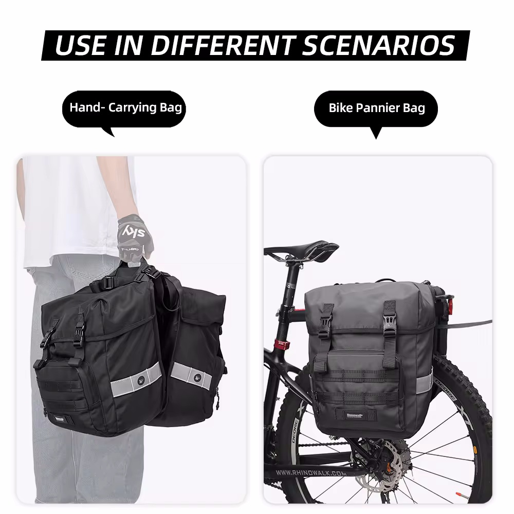 40L Bicycle Pannier Bag 2 in 1 - مراجعة Panniers Waterproof Rear وسعره