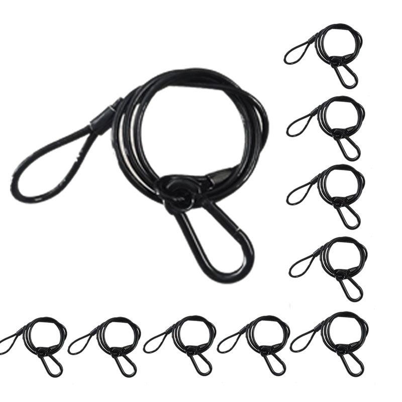 10pcs/lot Black 3mm*70cm Cable - مراجعة Cable Lock Flexible وسعره