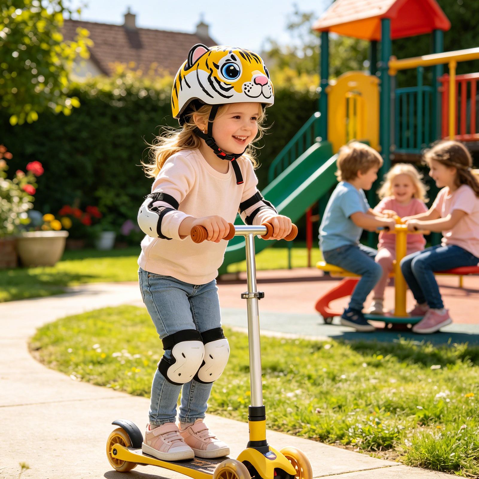 Kids Helmet Tiger Pattern Adju - مراجعة Cycling Commute Gear وسعره