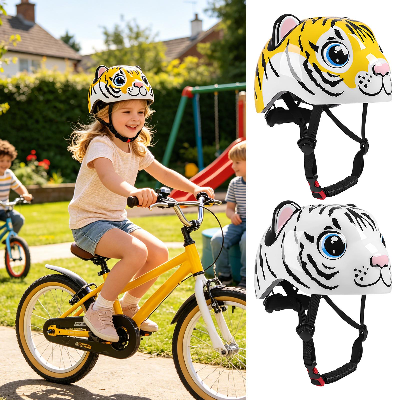 Kids Helmet Tiger Pattern Adju - مراجعة Cycling Commute Gear وسعره