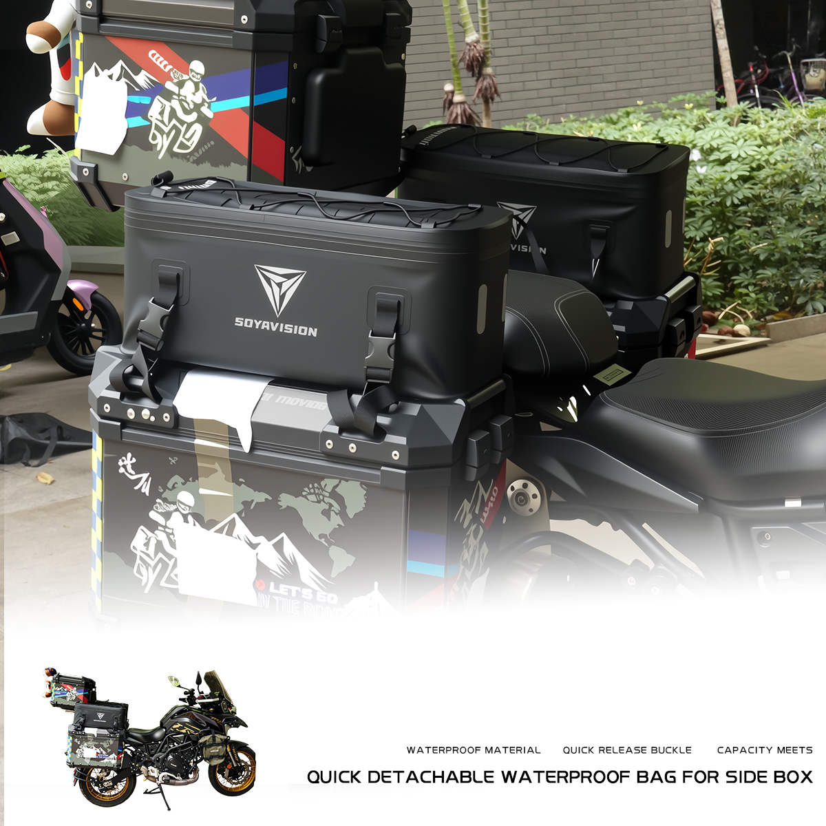 Motorcycle Case Box Bag Waterp - مراجعة Panniers Waterproof Rear وسعره