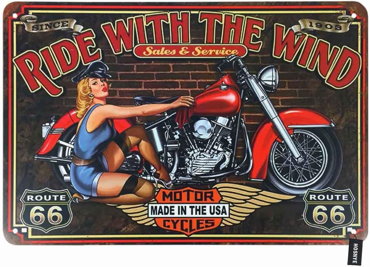 HOSNYE Motor Cycles Pin Up Gir - مراجعة Cycling Quote وسعره