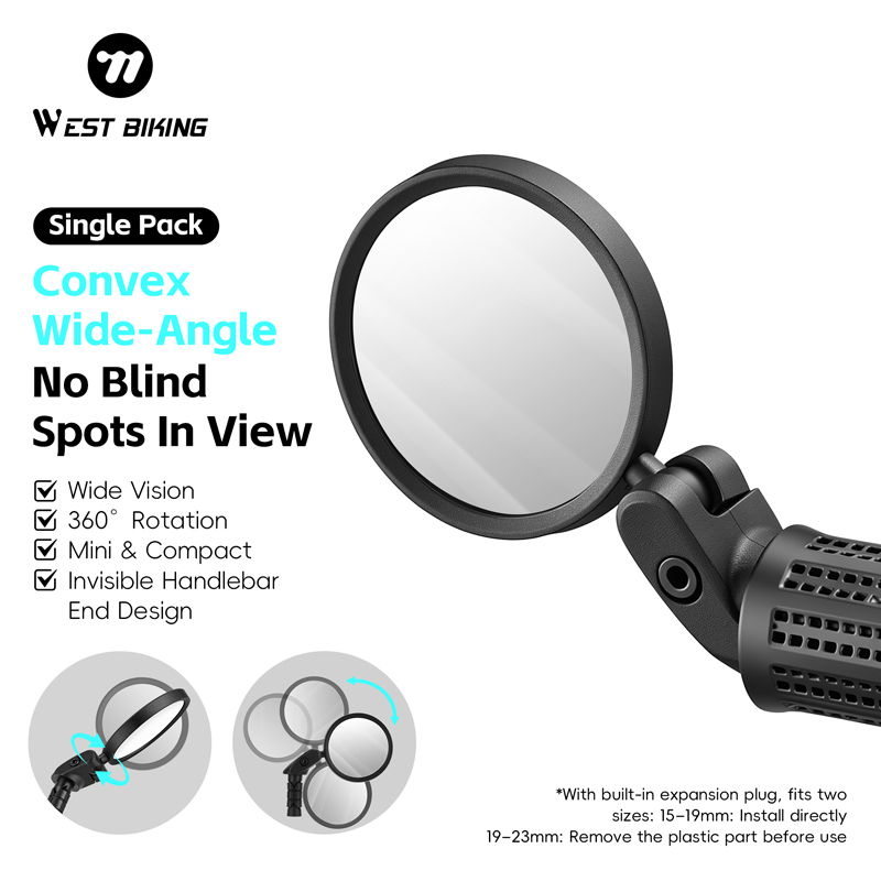WEST BIKING Convex Bicycle Rea - مراجعة Mirror Handlebar Convex وسعره