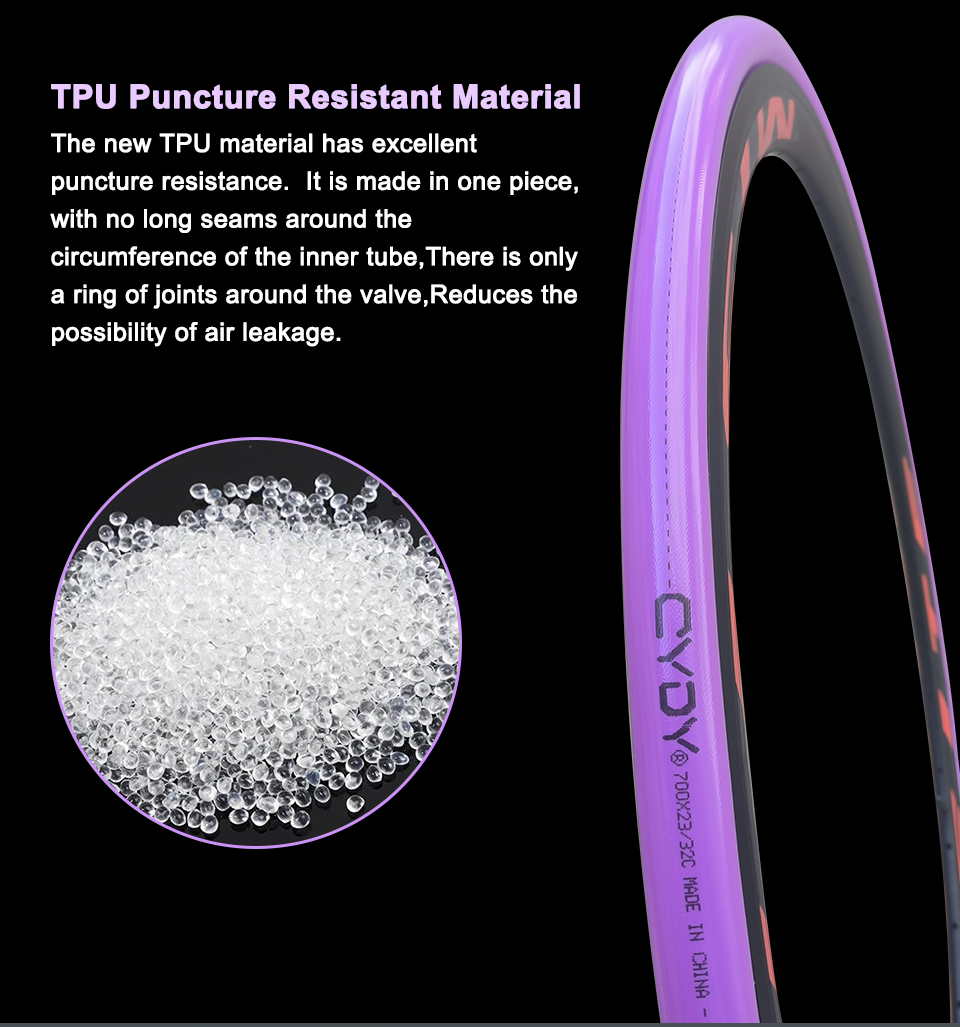 46g CYDY TPU gravel Bicycle In - مراجعة Inner Tube 700C وسعره