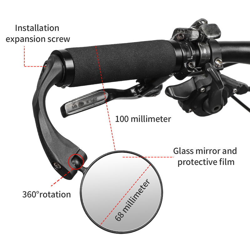 WEST BIKING Bicycle HD Rearvie - مراجعة Mirror Handlebar Convex وسعره