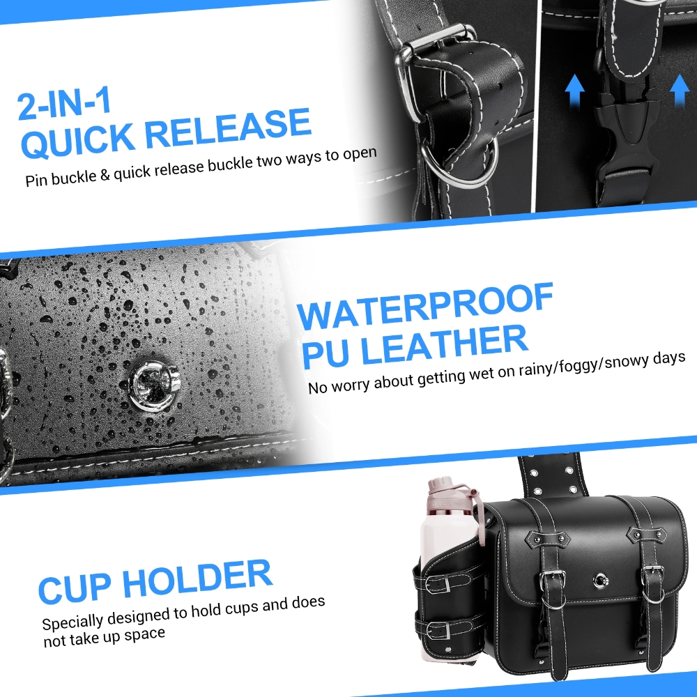 Motorcycle Saddlebags with Cup - مراجعة Panniers Waterproof Rear وسعره